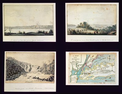 Noord-Amerikaanse scènes en een kaart van New York door Conleton
